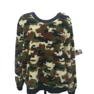 Women's Casual Camo Soft Pullover Top Juniors Size 15/17